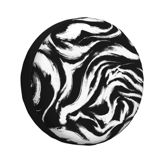 Naloa Leopard And Zebra 2 PVC Leather Spare Tire Wheel Cover Spare Tire Cover, for Car Truck SUV Camper Trailer Universal Fit(14-17in)-16 inch