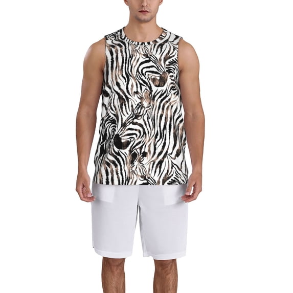 Naloa Leopard And Zebra Basketball Jersey Reversible Men's Mesh Athletic Sports Shirts Training Practice S-4XLLarge