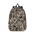 thumbnail image 1 of Naloa Leopard And Zebra1 Canvas Backpack for Men Women Rucksack Casual Travel Daypack College Tote Satchel Bookbag for Teens-Small, 1 of 7