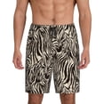 thumbnail image 1 of Naloa Leopard And Zebra1 Men's Short Pajama Pants, Pj Shorts, Lounge Comfort Shorts-Small, 1 of 6