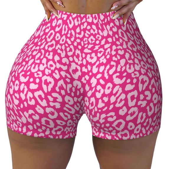 Naloa Leopard Biker Shorts for Women Seamless Scrunch Short Women’s Yoga Shorts for Gym Running Sport Shorts - X-Large