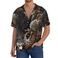 thumbnail image 1 of Naloa Leopard On Tree Branch Men's Loose Fit Cuban Collar Short-Sleeve Shirt, Hawaiian Shirts, Mens Shirts Casual for Everyday Wear Outings-Small, 1 of 5