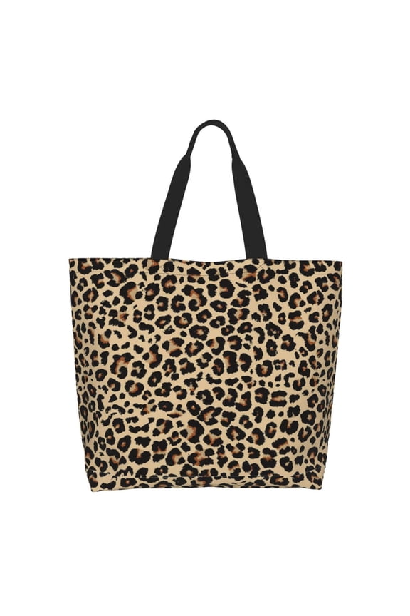 Leopard Print-1 Tote Bag for Women Large Capacity Shoulder Bag for College Work Travel Shopping