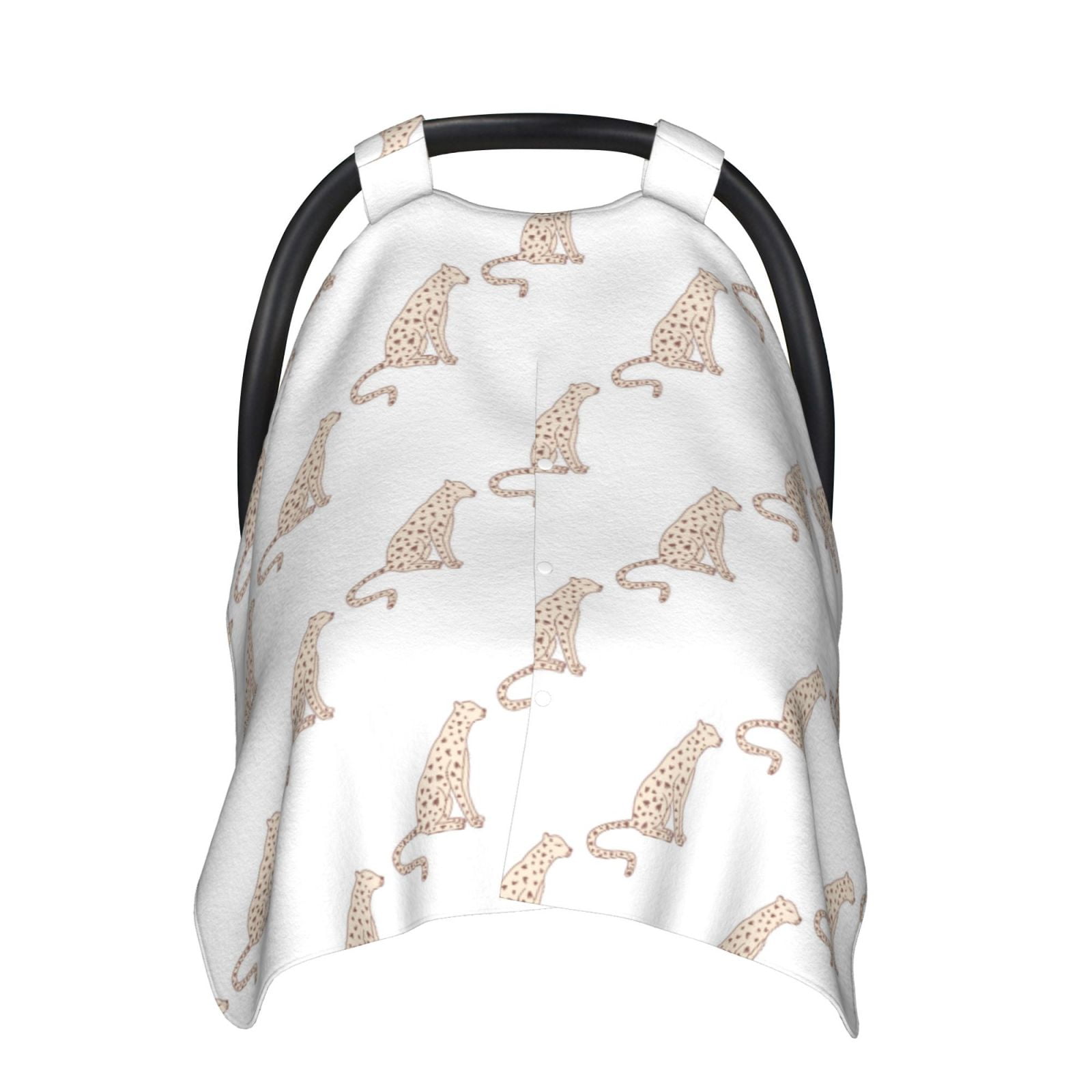Naloa Leopard Print Baby Car Seat Cover, Breathable Baby Carrier Cover, Multiuse Baby Carrier Cover & Nursing Breastfeeding Cover