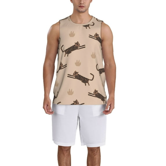 Naloa Leopard Print Basketball Jersey Reversible Men's Mesh Athletic Sports Shirts Training Practice S-4XLSmall
