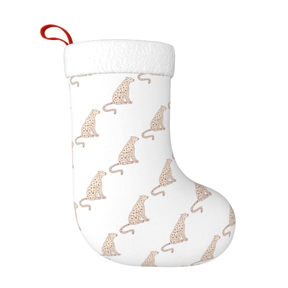 Naloa Leopard Print Christmas Stockings Decorations, Xmas Ornaments, DIY Personalized Farmhouse Decor for Home Family Party Tree