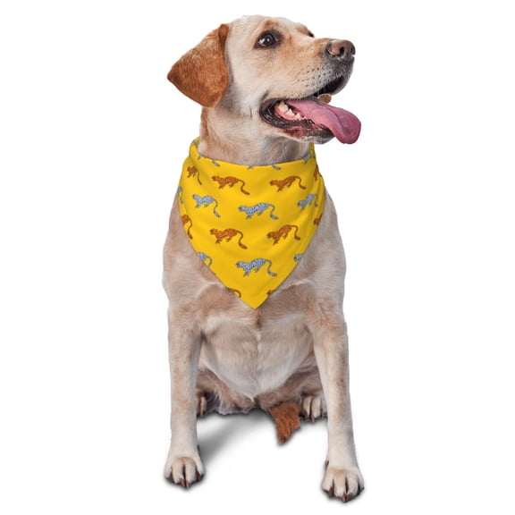 Naloa Leopard Print Dog Bandanas 1PC Washable Triangle Dog Scarfs Premium Durable Fabric, for Small Medium Large Dogs and Cats