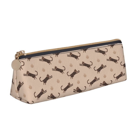 Naloa Leopard Print Print Leather Pencil Case - Portable Big Capacity Pencil Pouch Organizer Bag Stationery Bag for Work & Office Pencil Pen Case