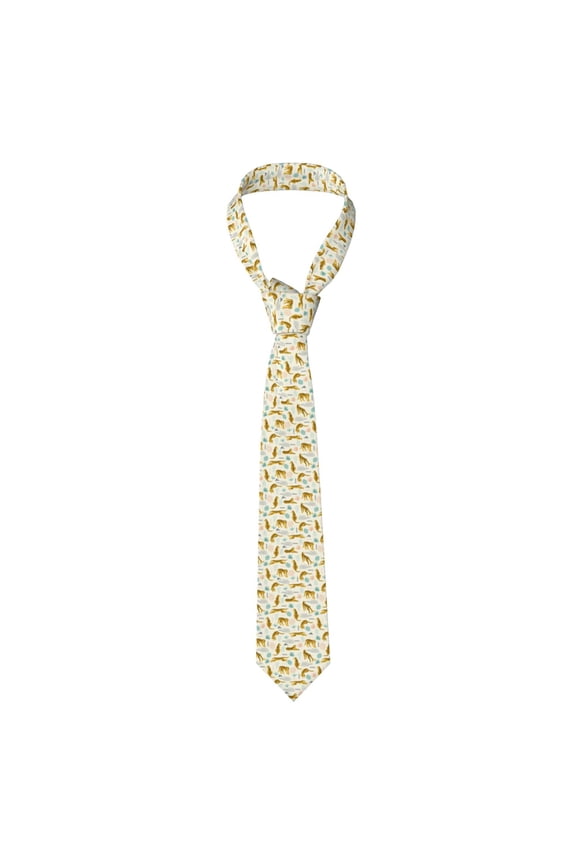 Leopard Print Print Solid Color Tie Formal Necktie for MenSuitable for business, daily life, work