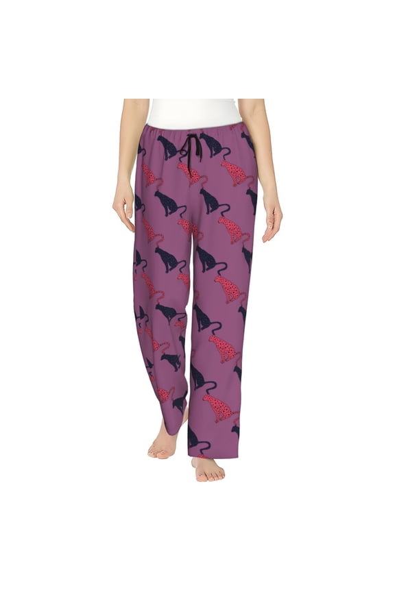 Leopard Print Print Women’s Ultra-Soft Comfy Pajama Lounge Pants with Pockets & Drawstring