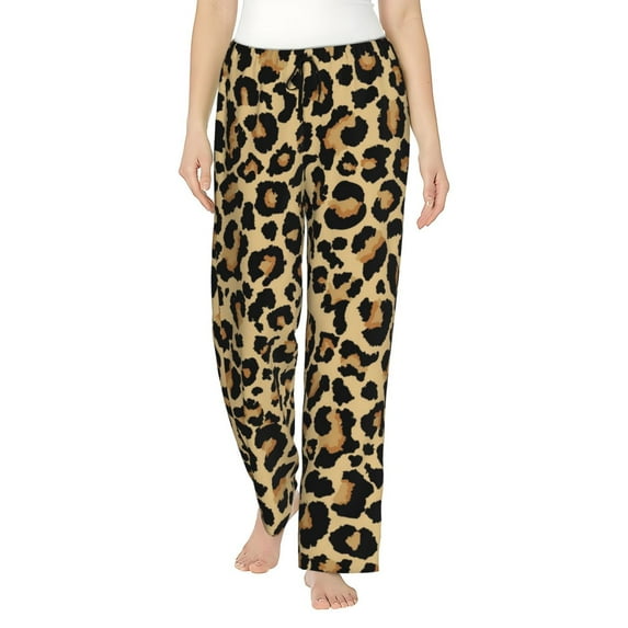 Naloa Leopard Print Print Women’s Ultra-Soft Comfy Pajama Lounge Pants with Pockets & Drawstring
