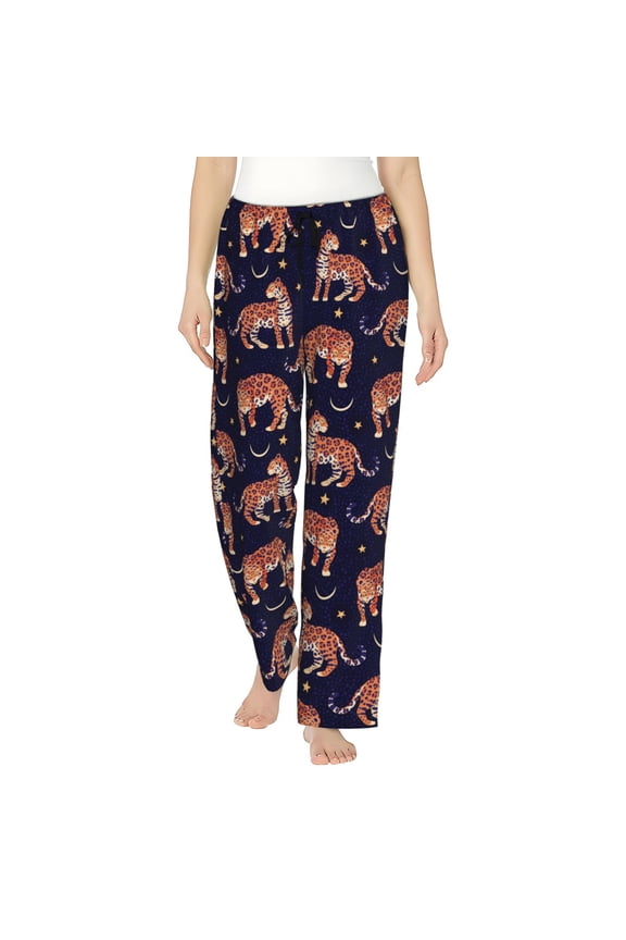 Leopard Print Print Women’s Ultra-Soft Comfy Pajama Lounge Pants with Pockets & Drawstring