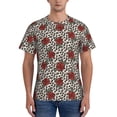 thumbnail image 1 of Naloa Leopard Print Rose Men's T-Shirt Sport T-shirt Men's Basic Tee Casual Men's Shirt, Round Neck, Short Sleeves - Large, 1 of 5