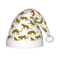 thumbnail image 1 of Naloa Leopard Print Santa Hat for Kids Baby Christmas Hats,Girls Boys Toddler Plush Xmas Holiday Hat,Luxury Santa Claus Hat, 1 of 6