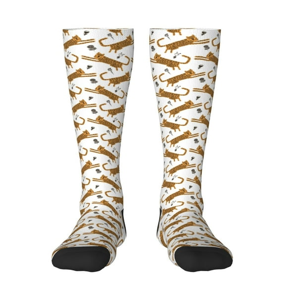 Naloa Leopard Print Thigh High Socks Extra Long Stretchy Sock Women Over Knee High Opaque Stocking Daily Wear