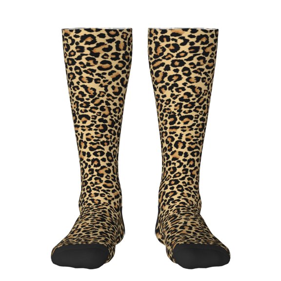 Naloa Leopard Print Thigh High Socks Extra Long Stretchy Sock Women Over Knee High Opaque Stocking Daily Wear