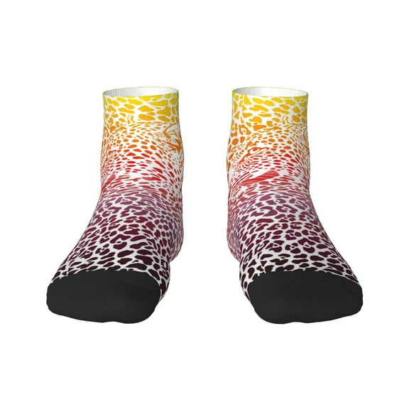 Naloa Leopard Skins And Heads Ankle Socks for Women Non Slip Socks No Show Socks Classic Low Cut Casual Socks Casual Socks