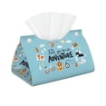 thumbnail image 1 of Naloa Let's Go on an Adventure Print Leather Tissue Box Cover Rectangle | Long Tissue Box Cover | Tissue Box Holder | Tissue Holder for Bathroom, 1 of 9