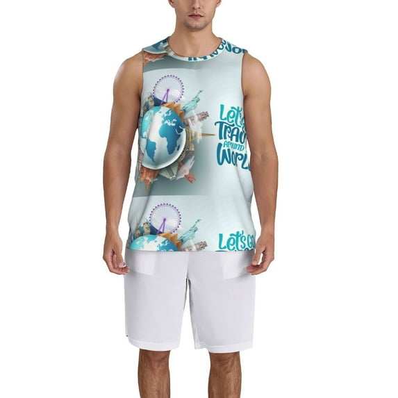 Naloa Let's go Travel Basketball Jersey Reversible Men's Mesh Athletic Sports Shirts Training Practice S-4XLX-Large
