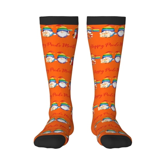 Naloa Lgbt Gnome Thigh High Socks Extra Long Stretchy Sock Women Over Knee High Opaque Stocking Daily Wear