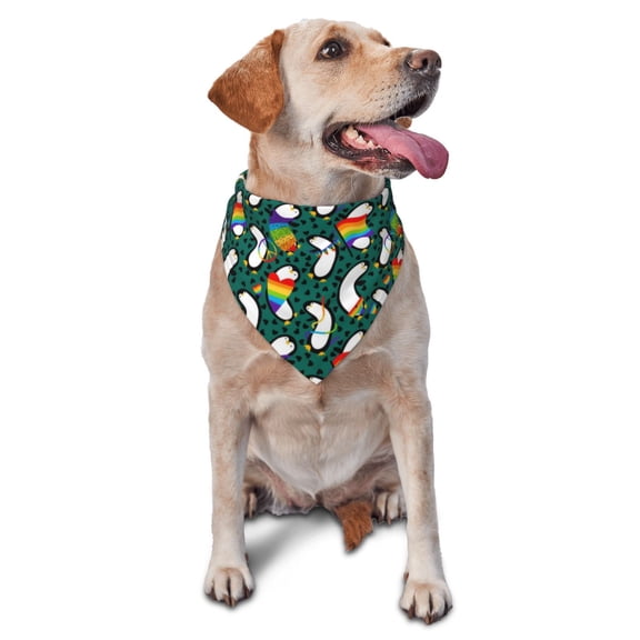 Naloa Lgbt Penguin Dog Bandanas 1PC Washable Triangle Dog Scarfs Premium Durable Fabric, for Small Medium Large Dogs and Cats