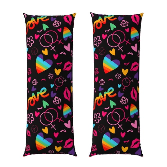 Naloa Lgbt Rainbow For Pride Body Pillow Cover, Pillowcases with Hidden Zipper Breathable Long Pillow Case (Pillows are not included,20x54 inch)