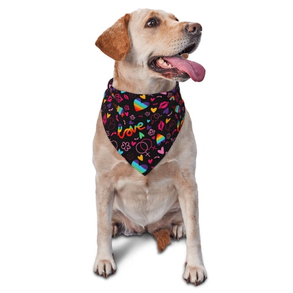 Naloa Lgbt Rainbow For Pride Dog Bandanas 1PC Washable Triangle Dog Scarfs Premium Durable Fabric, for Small Medium Large Dogs and Cats