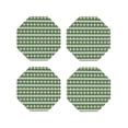 thumbnail image 1 of Naloa Light Green Squares Leather Coasters for Drinks, Durable Drink Coasters 4 Set for Tabletop Protection, Luxurious Home Décor and Housewarming Gift ( {designName})Octagon, 1 of 6