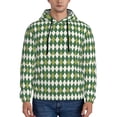 thumbnail image 1 of Naloa Light Green Squares Men's Casual Hooded Collar Drawstring Hoodies Pullover Sweatshirts Casual Long Sleeve Shirts-XX-Large, 1 of 7