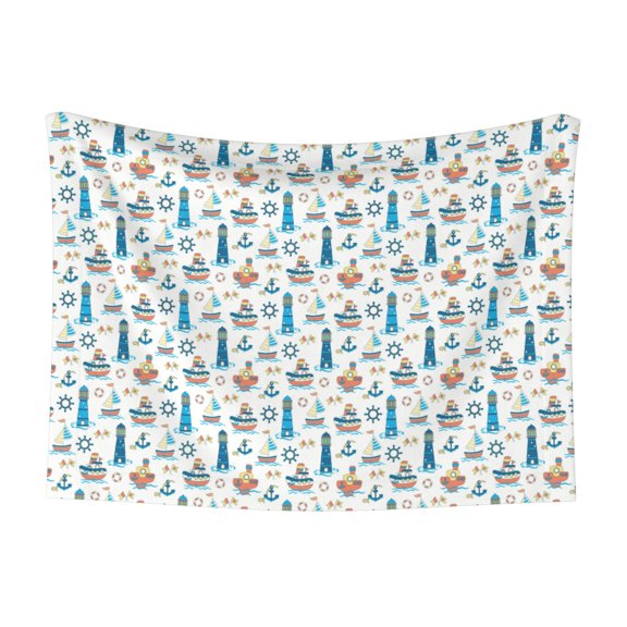 Naloa Lighthouse And Sea Dog Blanket, 3 Sizes Cat Blanket for Indoor Cats Large Medium Small Dog Gifts-Small
