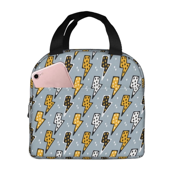 Naloa Lightning Bolts Print Lunch Box for Women Men,Insulated Lunch Bag,Lunchbox,Thermal Leakproof Cooler,Reusable Lunch Tote Bag for Work School Travel Picnic