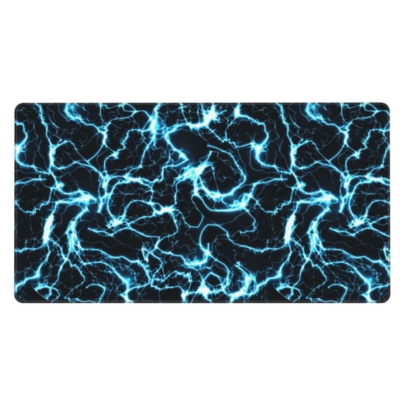 Naloa Lightning Gaming Mouse Pad Large Mouse Mat Long Extended Desk Pad Non-Slip Rubber Mice Pads Stitched Edges Thin Pad (16x29.5 Inch)