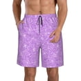 thumbnail image 1 of Naloa Lilac Glittering Men's Beach Shorts, Surfing shorts, Swim trunks, Quick Dry Swim Trunks for Surfing Beach Fun - X-Large, 1 of 9