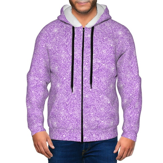 Naloa Lilac Glittering Men’s Hoodies, Zip up Hoodie, Sweatshirts,Hoodies for Men Sizes S-3XL-3X-Large