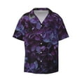 thumbnail image 1 of Naloa Lilac Men's Loose Fit Cuban Collar Short-Sleeve Shirt with Button-down and Chest Pocket for Everyday Wear Outings - 3X-Large, 1 of 7