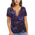 thumbnail image 1 of Naloa Lilac Print T-Shirts Short Sleeve V Neck Tees for Women Fashion Tops Trendy Lightweight Soft Casual Summer Outfits Clothes, 1 of 5