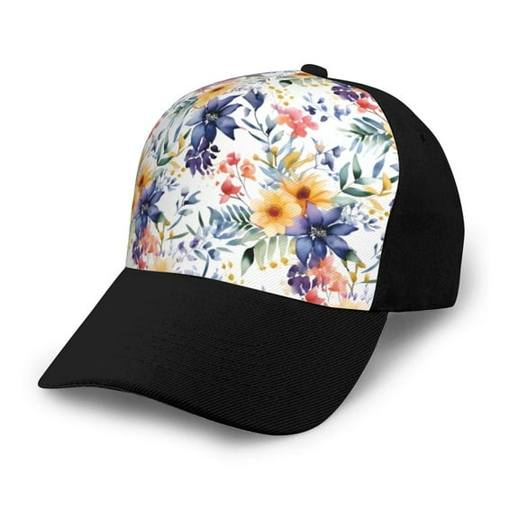 Naloa Lilies Flowers Adult adjustable Print Baseball Hat, Patchwork curved brim baseball capfor Men and Women, One Size