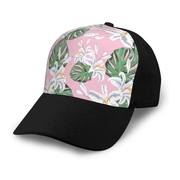 Naloa Lilies Flowers Adult adjustable Print Baseball Hat, Patchwork curved brim baseball capfor Men and Women, One Size