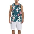 thumbnail image 1 of Naloa Lilies Flowers Basketball Jersey Reversible Men's Mesh Athletic Sports Shirts Training Practice S-4XLLarge, 1 of 6