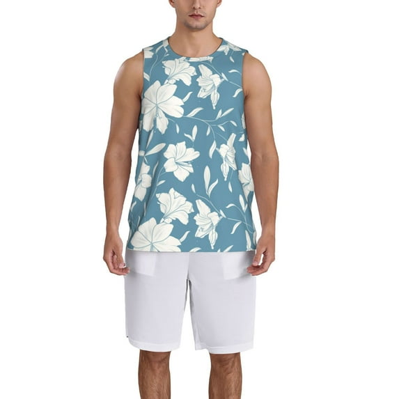 Naloa Lilies Flowers Basketball Jersey Reversible Men's Mesh Athletic Sports Shirts Training Practice S-4XLXX-Large