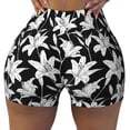 thumbnail image 1 of Naloa Lilies Flowers Biker Shorts for Women Seamless Scrunch Short Women’s Yoga Shorts for Gym Running Sport Shorts - Medium, 1 of 9
