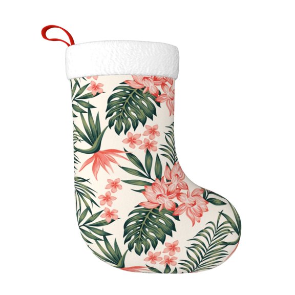 Naloa Lilies Flowers Christmas Stockings Decorations, Xmas Ornaments, DIY Personalized Farmhouse Decor for Home Family Party Tree