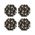 thumbnail image 1 of Naloa Lilies Flowers Leather Coasters for Drinks, Durable Drink Coasters 4 Set for Tabletop Protection, Luxurious Home Décor and Housewarming Gift ( {designName})Octagon, 1 of 6