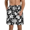 thumbnail image 1 of Naloa Lilies Flowers Men's Beach Shorts, Surfing shorts, Swim trunks, Quick Dry Swim Trunks for Surfing Beach Fun - Large, 1 of 9