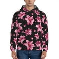 thumbnail image 1 of Naloa Lilies Flowers Men's Casual Hooded Collar Drawstring Hoodies Pullover Sweatshirts Casual Long Sleeve Shirts-3X-Large, 1 of 7
