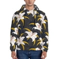 thumbnail image 1 of Naloa Lilies Flowers Men's Casual Hooded Collar Drawstring Hoodies Pullover Sweatshirts Casual Long Sleeve Shirts-4X-Large, 1 of 7
