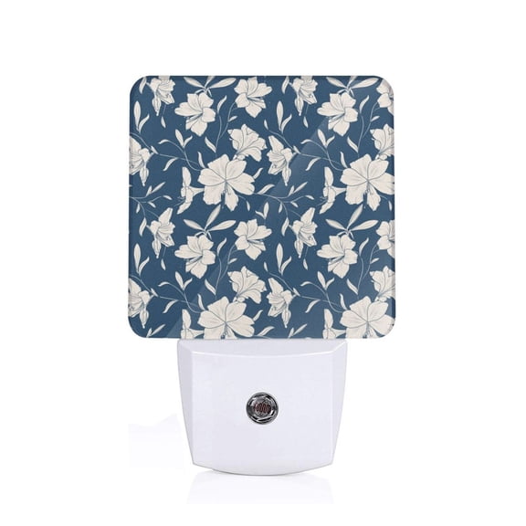 Naloa Lilies Flowers Night Lights Plug into Wall, Dusk to Dawn Sensor Warm White Led Night Light 0.5W, Nightlight suit for Adults, Bedroom, Bathroom, Hallway, Kitchen