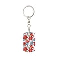 thumbnail image 1 of Naloa Lilies Flowers Print Keyfob with Split Key Ring and Print Labels, Key Labels Key Chain Tags, Luggage Tags, Car Key Chain Ring Keyfob Gift, 1 of 7