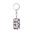 thumbnail image 1 of Naloa Lilies Flowers Print Keyfob with Split Key Ring and Print Labels, Key Labels Key Chain Tags, Luggage Tags, Car Key Chain Ring Keyfob Gift, 1 of 1