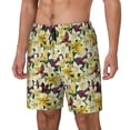 thumbnail image 1 of Naloa Lilies Flowers Print Men Swim Trunks with Compression Liner ,Board Shorts,Men's Swim Shorts with Drawstring and Elastic Waistband-Small, 1 of 6